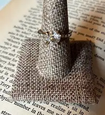 Gold Rhinestone Ring Sz 9