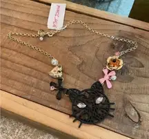 BETSEY JOHNSON HALLOWEEN “BLACK CAT NECKLACE" CHARM NECKLACE