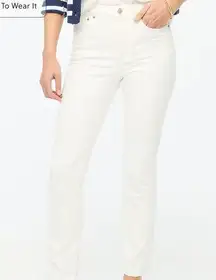 J. Crew White Essential Straight Leg Tall 25 Denim Jean Zip Closure