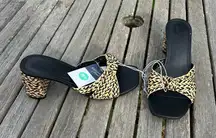 universal Thread Womens Aaliyah Raffia Strappy Knot Sandal Heels Black 8.5