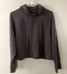 JoyLab gray cropped hoodie hooded sweater casual athleisure workout brown casual