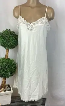 Ralph Lauren Ivory Satin & Lace Sleep Slip Dress L