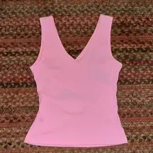 Zyia  PINK RIBBED CRISS CROSS CUT OUT DETAIL ATHLETIC TANK TOP