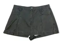 Zara Faded Brown Faux Leather Pleated‎ Mini Skirt Skort Boho Moto Size Medium