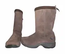 Merrell Brown Suede Winter Boots Sz 6‎ Womens Pull On Sherpa Lined Snow Mid Calf