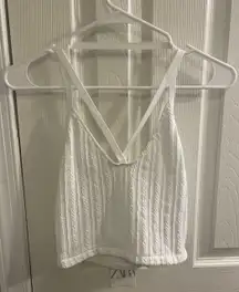 White Knit  Crop Top NWT