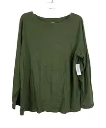 Dressbarn Women's Dark Green Long Sleeve Top