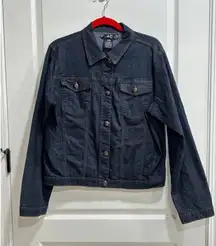 Women's AQ - American Quality DarkBlue Denim Jean Jacket Plus Size 3X