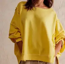 Free People We The Free Camden Sweatshirt Mellow Yellow XS