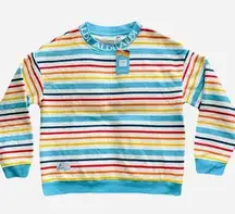NWT Womens ALDI Gear 2024 Capsule Sweatshirt Striped Womens Pullover Size Medium