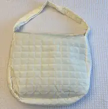NEW! Ivory Quilted Tote Bag Lightweight Nylon Oversized Active Boho Streetwear