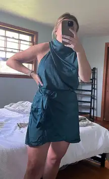 Satin Dark Green dress