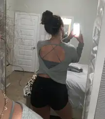 sweetlilac grey open back sweater