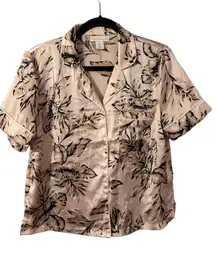 House of Harlow Short Pajama‎ Set Button Up Top Drawstring Short with pockets