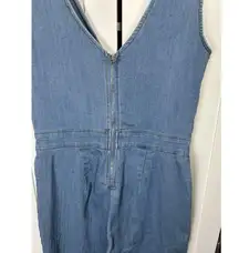 Blashe Womens Sleeveless Stretch‎ Denim Jumper Jumpsuit Size Medium Zip Up