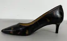 Talbots Kitten Heel Pumps Sz 5M Tortoiseshell Patent Leather Pointed Toe Brazil