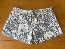 Joie  Womens Size 10 100% Linen Shorts Cheetah Animal Print Summer Comfort