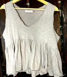 Mustard Seed Ruffled V-Neck Tank Crop Top Size Medium