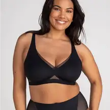 Honeylove Crossover V-Neck Bra in Black
