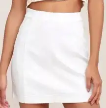 Free People White Denim Modern Femme Mini Skirt Size 6