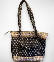 VERA BRADLEY Zebra Print Black‎ And Tan Tote Bag | EUC