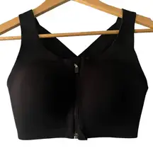 Lululemon Black Enlite Zip Front Athletic‎ Sports Bra 32DD Sporty Workout