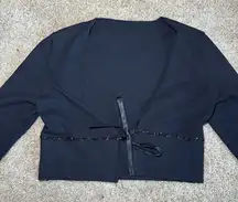 Size Medium (?) Silk Beaded Coverup Cropped Sweater