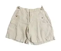 Athleta Voyager Linen Shorts in Natural SZ 4 Elastic Lightweight Airy