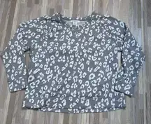 Liz Claiborne Gray and White Animal Print Sweatshirt Women’s XL Petite