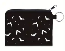 Black Bat Pattern Coin Purse Make Up Bag