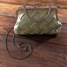 Minimalist Square Bag Small Kiss Lock Green SHEIN