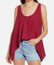 Free People Sing La La Tank Gone Gogi Red Oversized Top Tank NEW W-092 Sz M