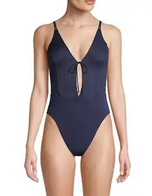 New. Robin Piccone navy one piece. Size 8. Retails $168