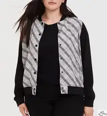 TORRID Twill Bomber Jacket Diagonal Plaid Size 1X