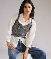 ✨ Mare Mare X Anthropologie Tweed Crop Tank Black White XS