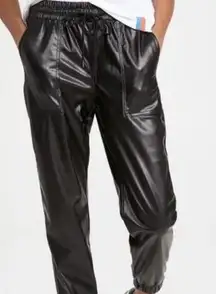 BLANKNYC Sz 24 Women's Black Widow Faux Vegan Leather Joggers