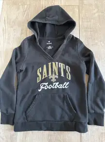 New Orleans Saints Football NFL V-Neck Pullover Hoodie Women's Size-M