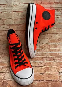 Converse All Star High-Top Neon Orange/Coral Sneakers Unisex Mens 8 Womens 10
