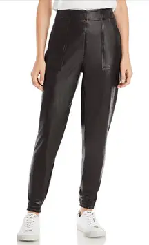 Spanx Faux Leather High Rise Pull-On Jogger Pants Black Womens Size M 29” Inseam