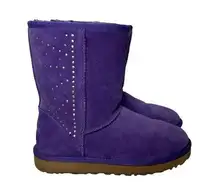 UGG  Classic Short Studded Boots Swarovski Crystals Purple 8