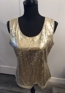 Joan Rivers Medium Gold Bling Tank VNC Stretchy