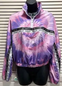 Rue 21 Pink/Purple Tie Dye Pullover 1/4 Zip Size M Long Sleeve Baby Girl Graphic