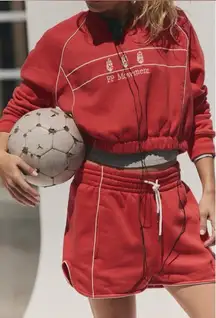 NWT Free People FP Movement Seeing Double Set - winterberry red - Medium