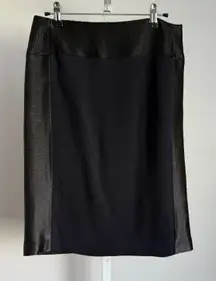 Tory Burch Black Pencil Skirt Textured‎ Trim Career Wear Women's Small