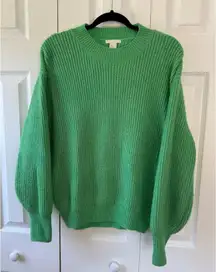 H&M Small Ribbed Green Jumper Sweater