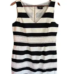 Just Taylor Black and White Striped Body Con dress size 6