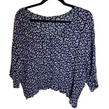 Vintage 90s crinkly floral crop top
