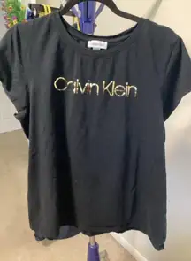 Calvin Klein Black Tee with Gold Accents