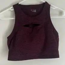 Aerie Offline Maroon Heather The Hugger Keyhole High Neck Sport Bra Size XS