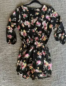 Black Floral Romper